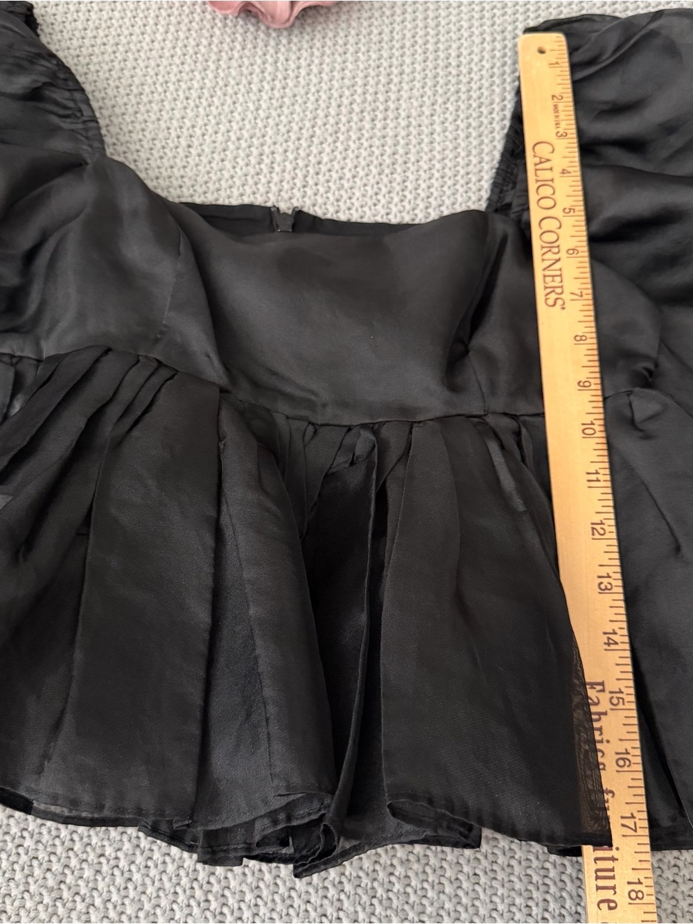 SELKIE Bubble Top Puff Sleeve Black Caviar Small - Picture 8 of 11